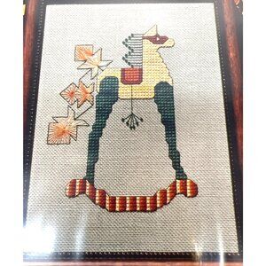 Rare Simply Old Fashion Rocking Horse Autumn Cross Stitch Pattern